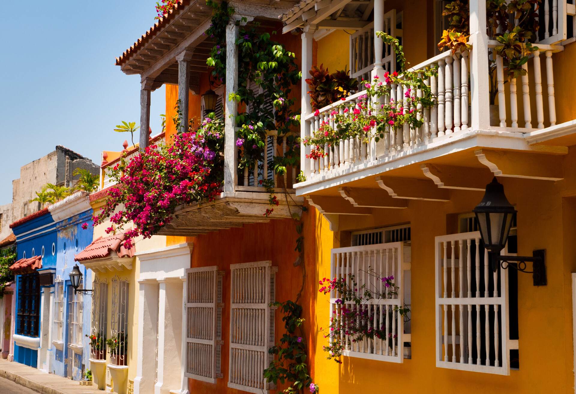 Historical Center of Cartagena Colombia - this area is known for its colourful buildings and Spanish Colonial architecture.