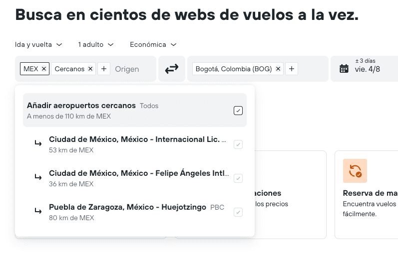 Buscador vuelos KAYAK