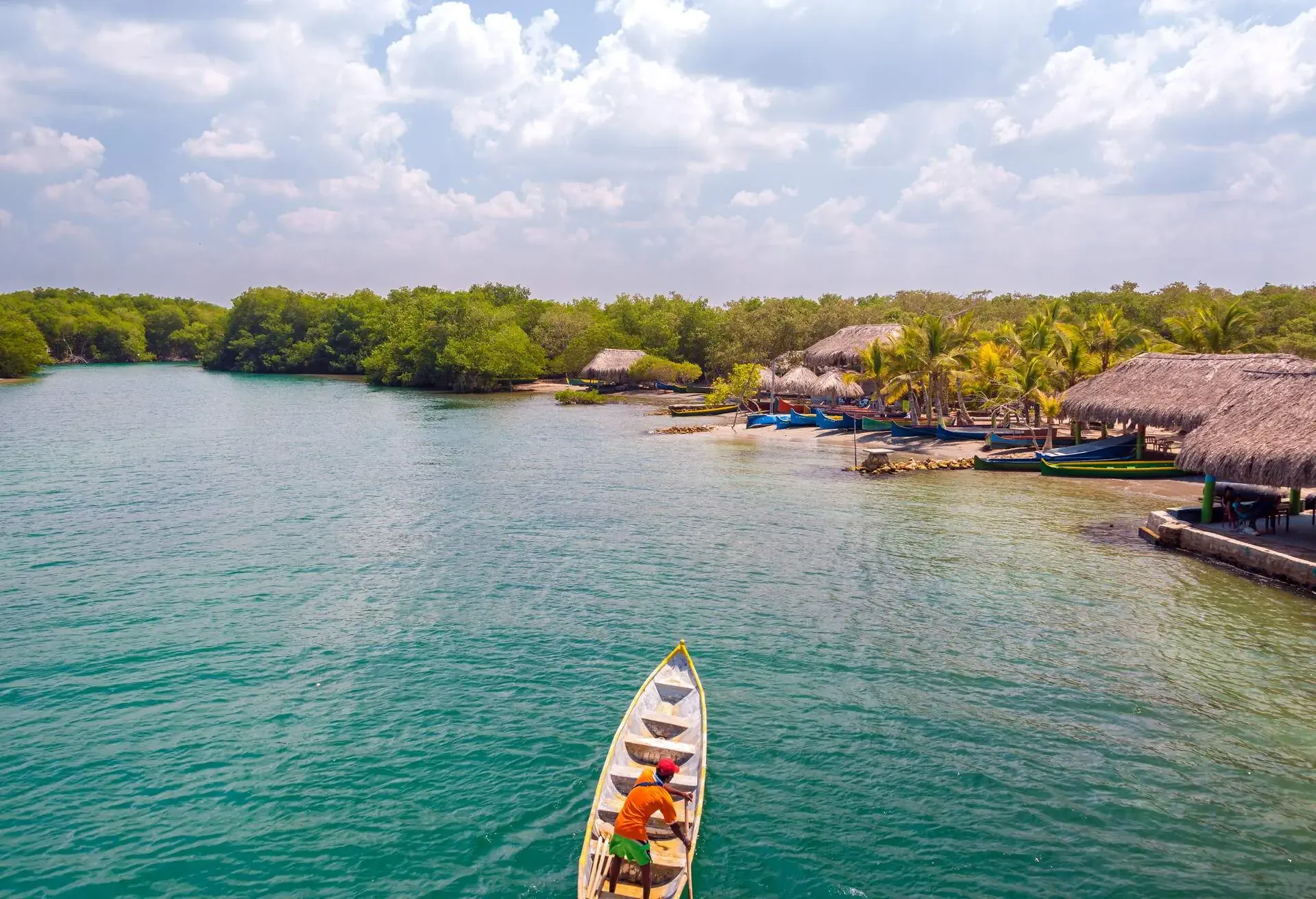 A canoe on the Caribbean coast in Tolu, Colombia